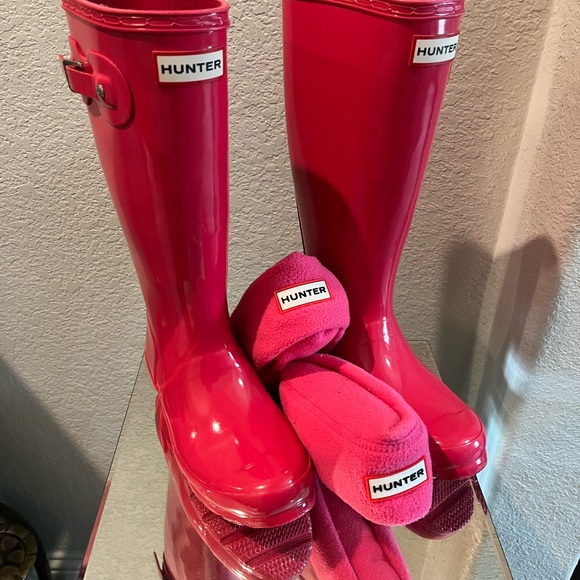 Authentic like new, Hunter Rain Boots uk 3 us 4b/5g EU 36 with hunter socks - Picture 3 of 5